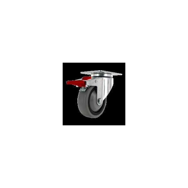4"x1.25", TPR A70 CROWN TREAD WHEEL, TOTAL LOCKING SWIVEL CASTER